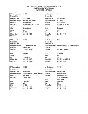 Fillable Online doa louisiana furniture purchase agreement template Fax ...