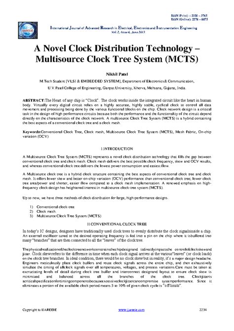A Novel Multisource Clock Tree System (MCTS) for IC Design - Studocu