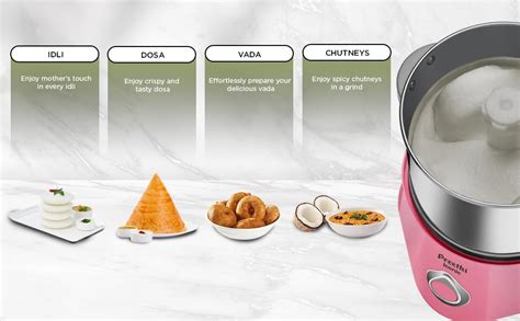 Preethi Iconic Table Top Wet Grinder, 2 L (Pink) with Bi-Directional ...