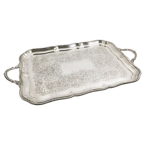 Edwardian Ellis-Barker Silver Plated Serving Tray For Sale at 1stDibs ...