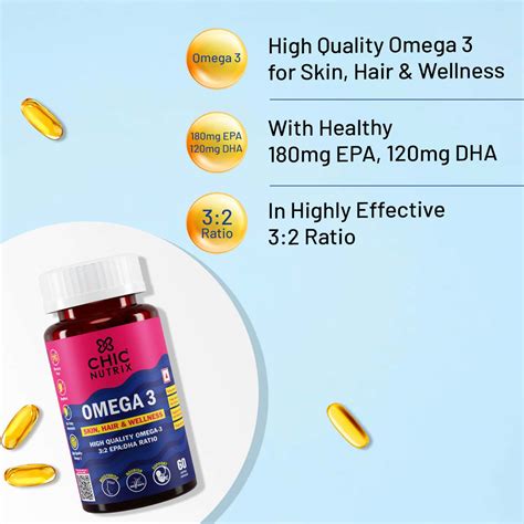 Buy CHICNUTRIX OMEGA 3 - SKIN HAIR & WELLNESS - 60 SOFTGEL CAPSULES ...