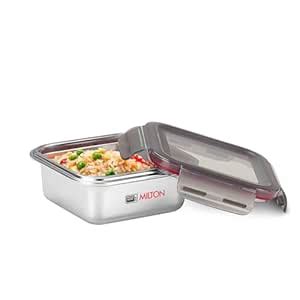 Buy MILTON Modulo Steel Square 850 Container with lock lid|Airtight ...