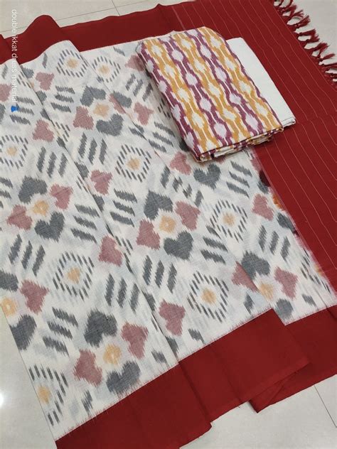 Pochampally Pure Cotton Double Ikat 3 pc Salwar Suit - Leheriya.com