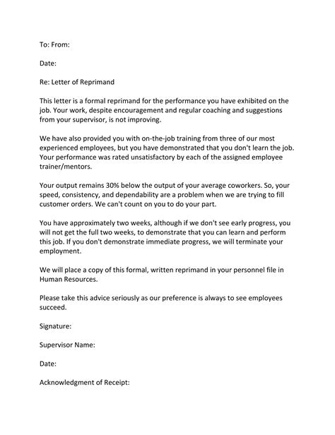 50 Effective Letters of Reprimand Templates (MS Word) ᐅ TemplateLab