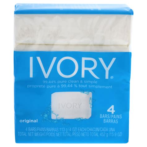 Ivory Soap Bath Original by Ivory for Unisex - 4 x 4 oz Bar Soap ...