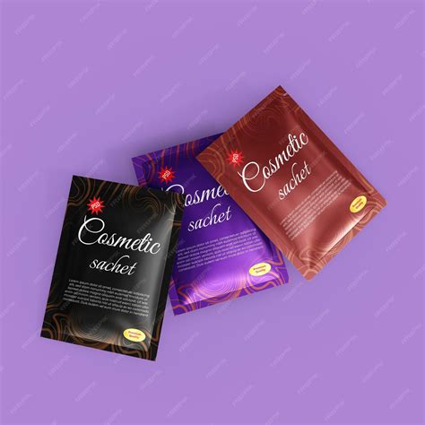 Premium PSD | Cosmetic sachet mockup PSD