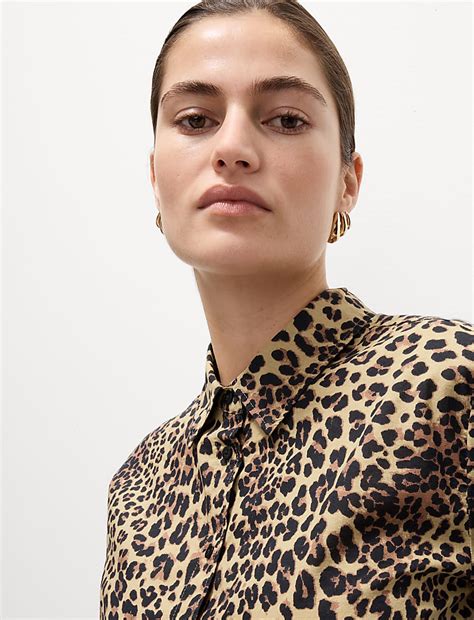 Buy Pure Cotton Animal Print Collared Shirt at Marks & Spencer