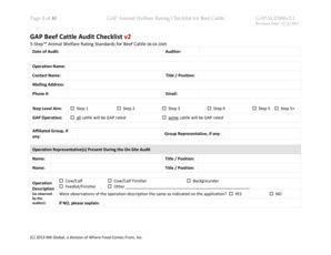 Fillable Online GAP Beef Cattle Audit Checklist v2 Fax Email Print ...