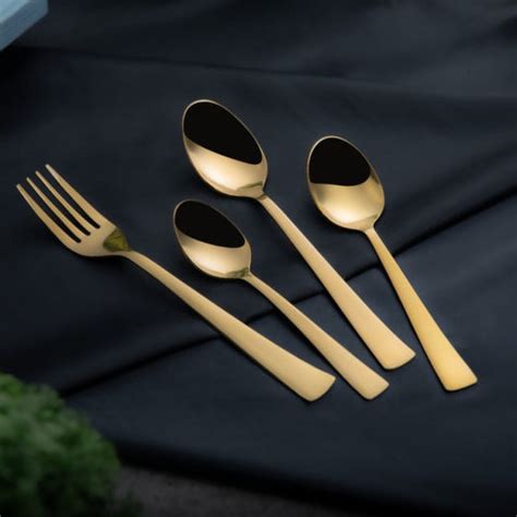 Montavo by FnS Alexa Gold 24 Piece Cutlery Set with Leatherette Box