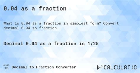 0.04 as a fraction - Calculatio