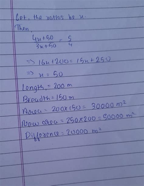 The ratio of the length and the breadth of a rectangular plot of land ...