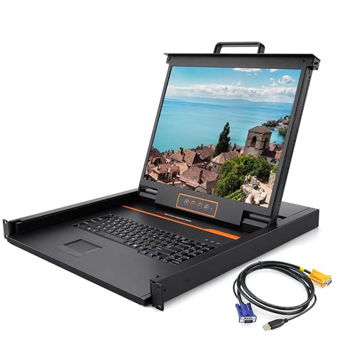 Rack Mount KVM Console, 19" Rack Mount Monitor, Single Port VGA KVM, 1U ...