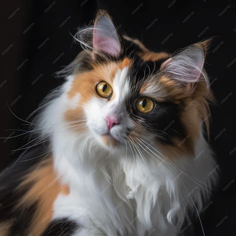 Premium AI Image | Long haired calico cat generative ai