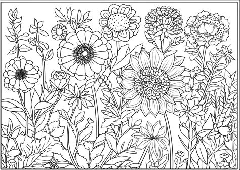Pretty and numerous flowers - Flowers & vegetation Coloring Pages for ...