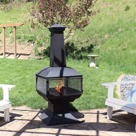 Heavy Duty Modern Steel Chiminea Wood Burning Fire Pit– Zincera