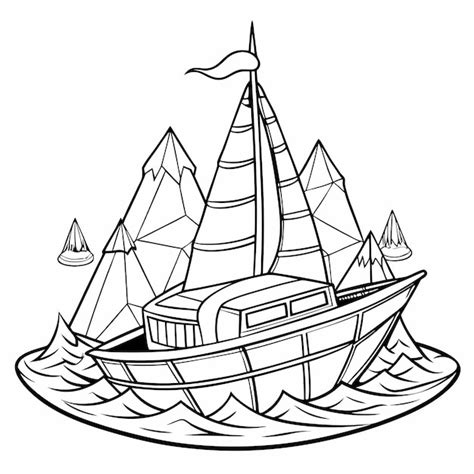 A simple vector picture of a pirate ship for children to color ...