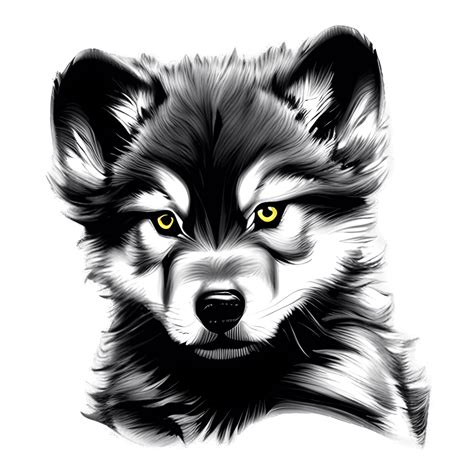 Wolf Face Black And White Clip Art