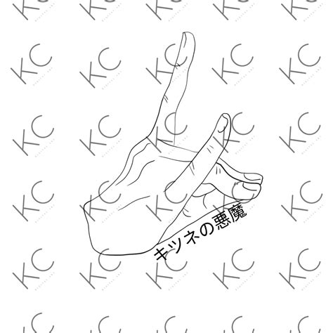 Aki Fox Demon Hand Sign SVG Digital Download - Etsy Finland