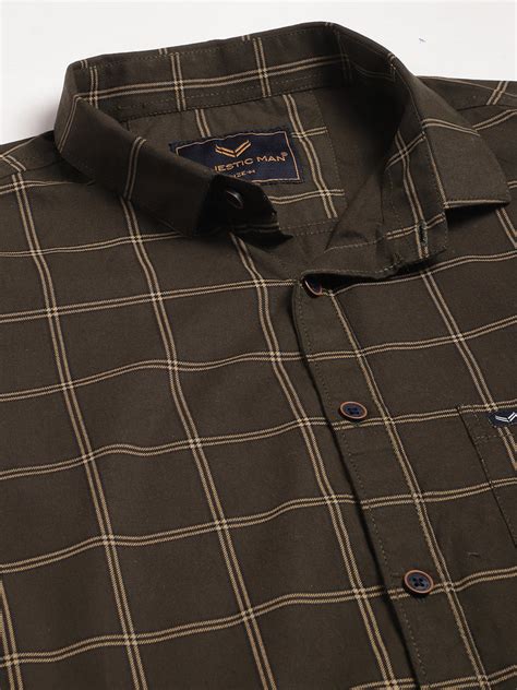 Classy Pure Cotton Checkered Shirt - Dark Green – houseofmajestic