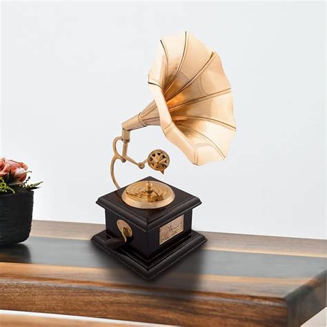 UrbanShilp Gramophone Showpiece Antique Music Decorative Wooden and ...
