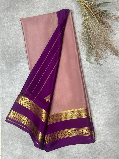 Wine Partly Pallu pure mysore silk-12 saree – House of Raadhvi