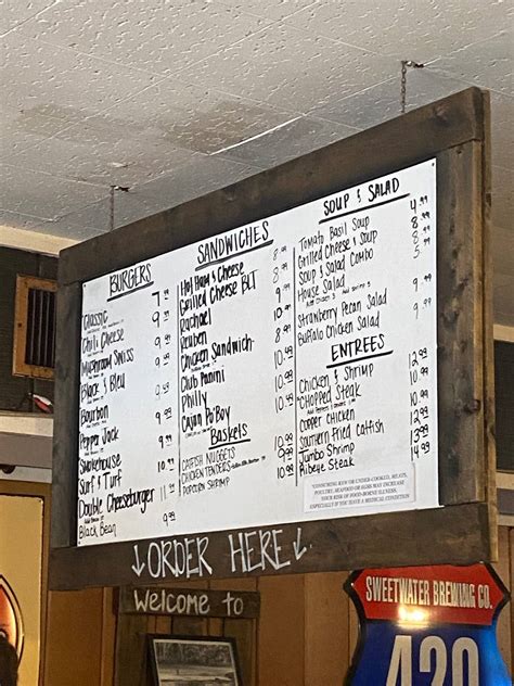 Menu at The Copper Grill restaurant, Copperhill