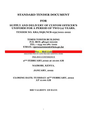 Fillable Online kra go Customs-Uniform-Addendum-Set-2. ... Fax Email ...