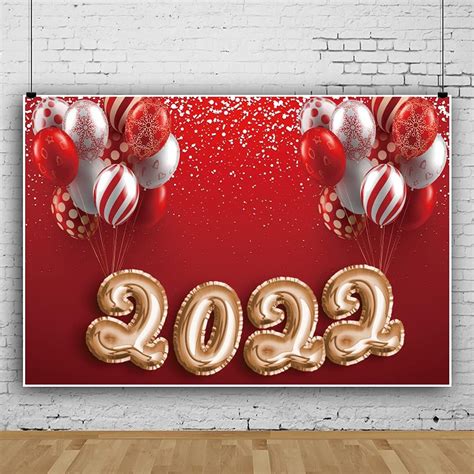 Buy Yeele Happy New Year Backdground for Photography Vinyl Red ...