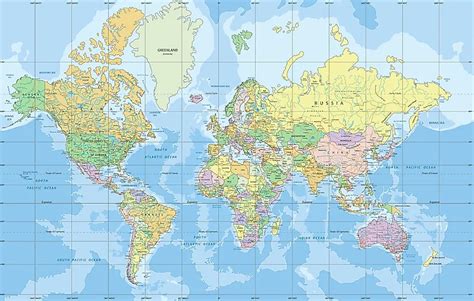 World Map - Mercator Projection