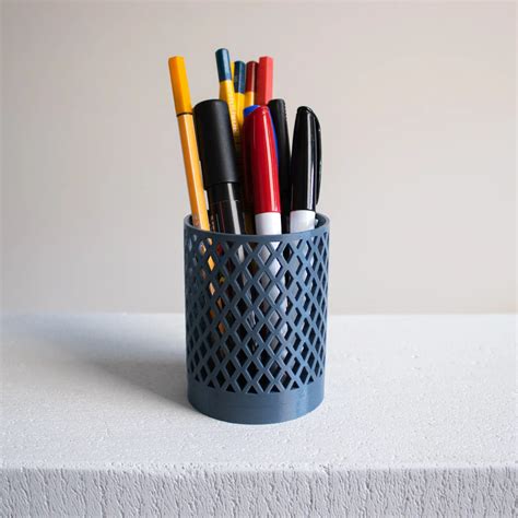 Cylinder Pencil Holder with Diamond Texture - 3D model by Slimprint on ...