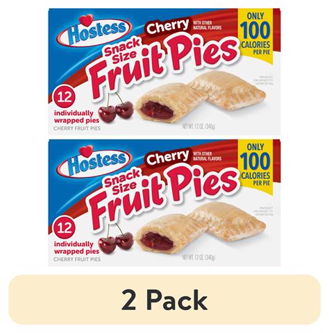 (2 pack) HOSTESS Snack Size Cherry Fruit Pies, 12 Count, 12 oz ...