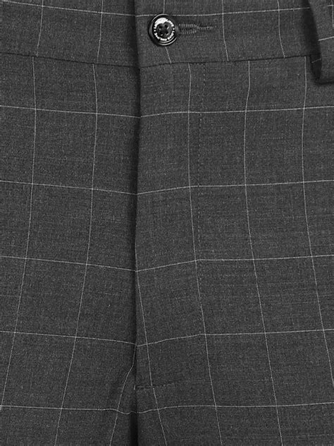 Slim Fit Men Grey Polyester Blend Trousers