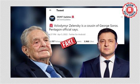 The Pentagon Did NOT Say Volodymyr Zelensky Was George Soros' Cousin | BOOM