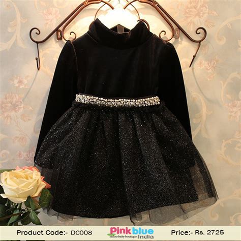 Buy Designer Gorgeous Black Shimmery Flare Party Dress for Little Princess
