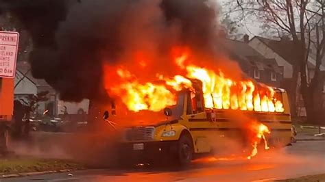School bus catches fire in Cleveland, Ohio: See video