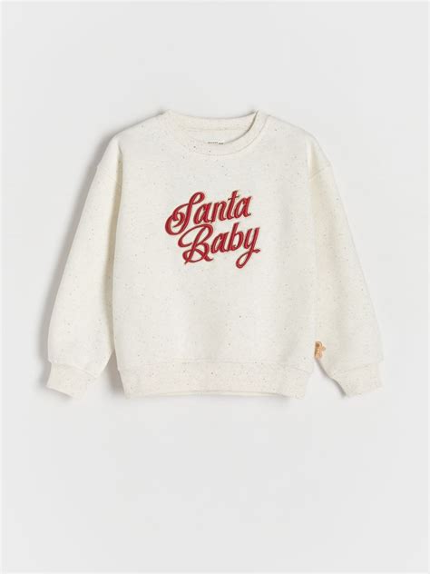 GIRLS` JOGGING TOP Color cream - RESERVED - 668BF-01M