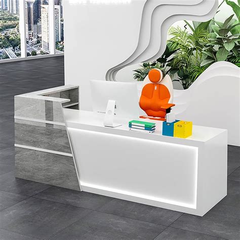 Buy EYPKPLLarge Reception Desk Solid Wood Counter Table L Shape Retail ...