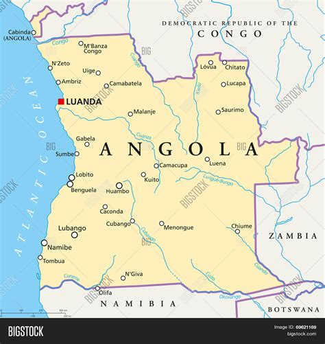 Angola Political Map Vector & Photo (Free Trial) | Bigstock
