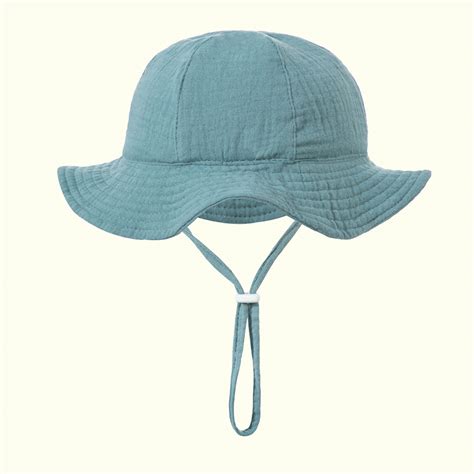 Lovskoo Baby UV Hat, Wide Brim Cotton Bucket Hat, Sun Protection, Blue ...