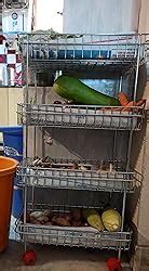 Swadhin Stainless Steel Perforated Folding 4-Tier Fruits & Vegetable ...