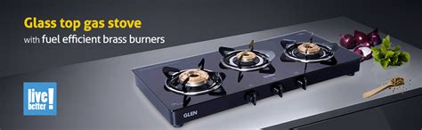 Glen Gas Stove 3 Burner | Toughened Glass Top LPG Gas Stoves | High ...