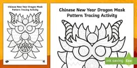 Chinese New Year Dragon Pattern Tracing Activity - Twinkl