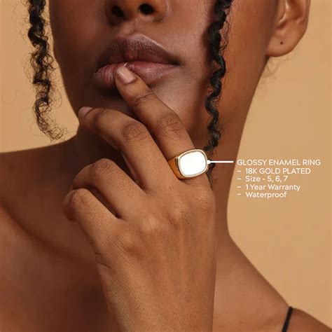 Buy Glossy Enamel Ring | Gold Plating – PALMONAS