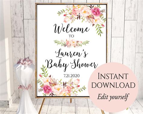 Welcome to Baby Shower Baby Shower Welcome Sign Template - Etsy Singapore