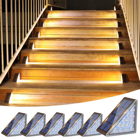 VOLISUN Solar Step Lights Outdoor Waterproof, LED Outdoor Stair Lights ...