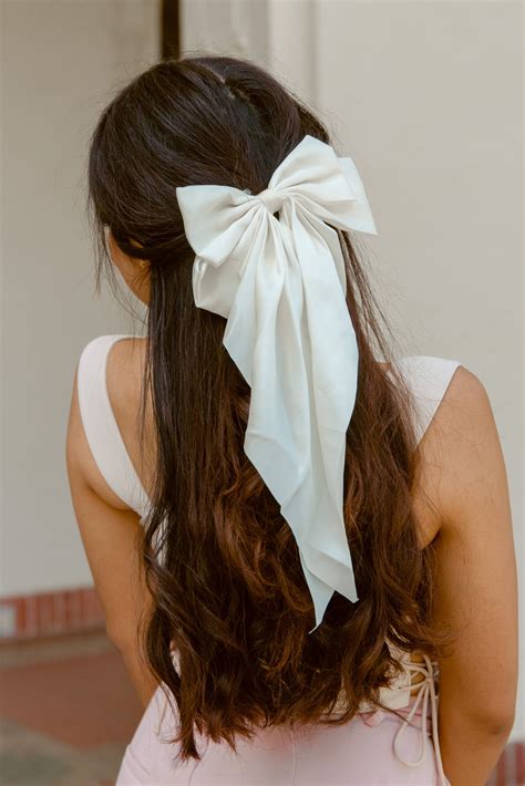 Hair Bow - White | Long hair styles, Bow hairstyle, Hair styles
