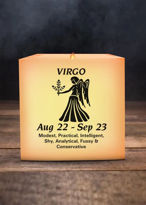 Get Zodiac White Printed Hollow Square Candle (Virgo) at ₹ 333 | LBB Shop