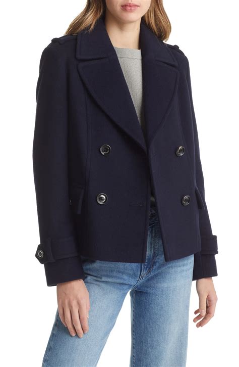 Female Black Pea Coat - Tradingbasis