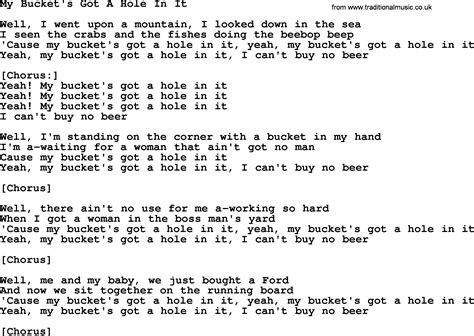 There Is A Hole In The Bucket Dear Liza Lyrics at Donald Fant blog