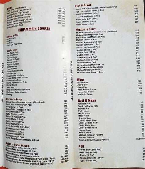 Menu at Shimla Biryani Chinar Park, Kolkata